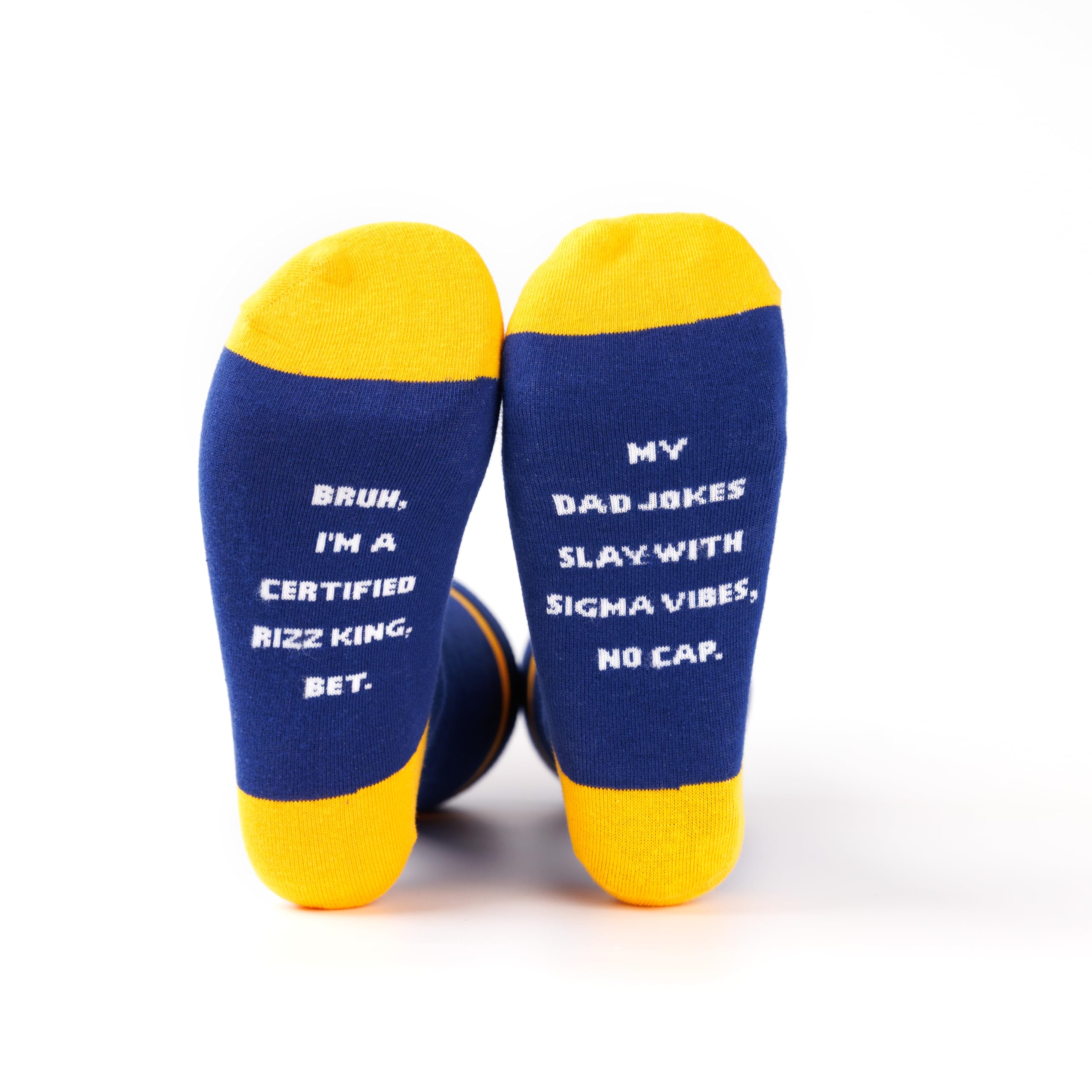 Brainrot Socks for Men, Bruh, Rizz, Bet, Slay, Sigma Vibes, No Cap