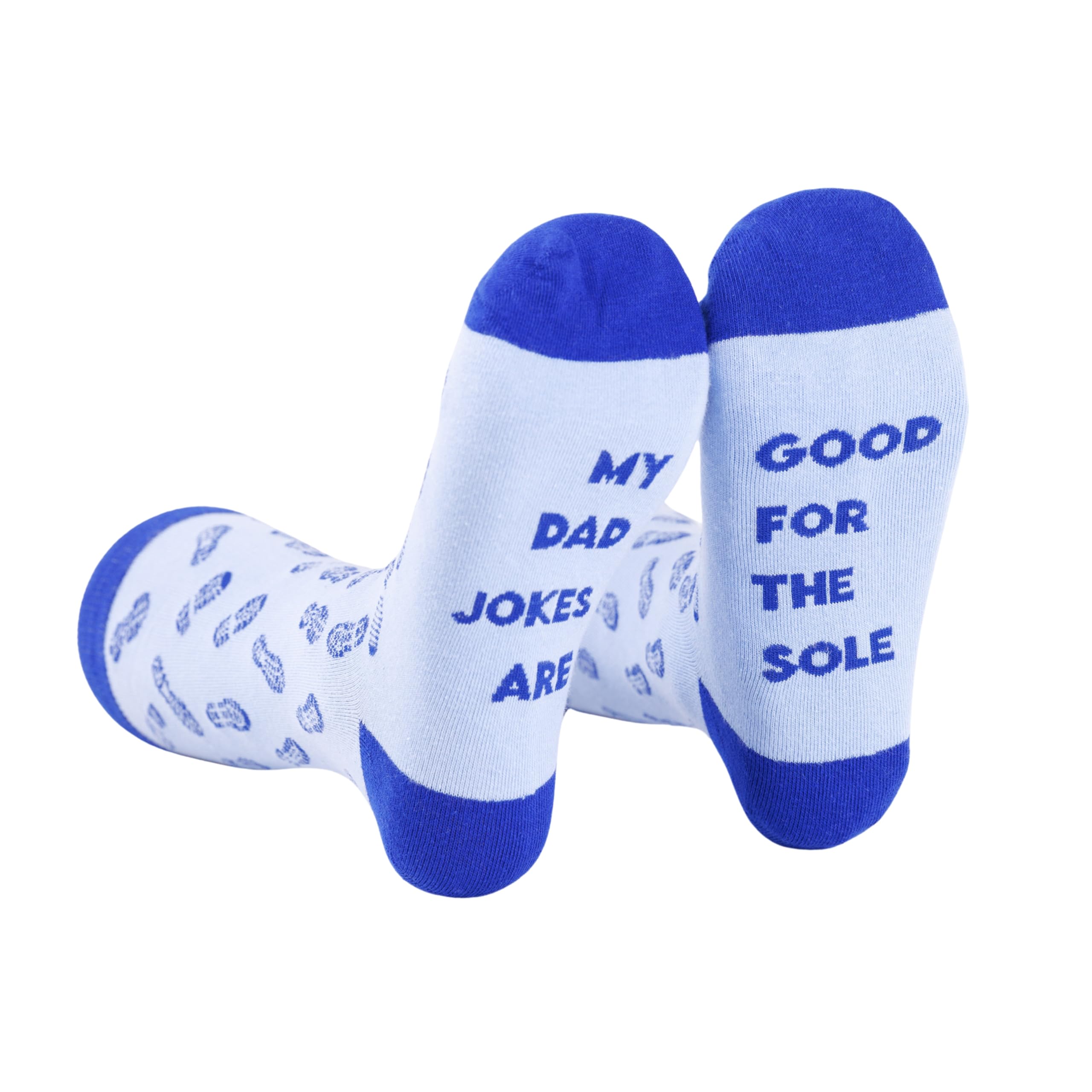 Funny Dad Socks by FunnyFeet – “My Dad Jokes Are Good for the Sole” | Shoe Print Pattern