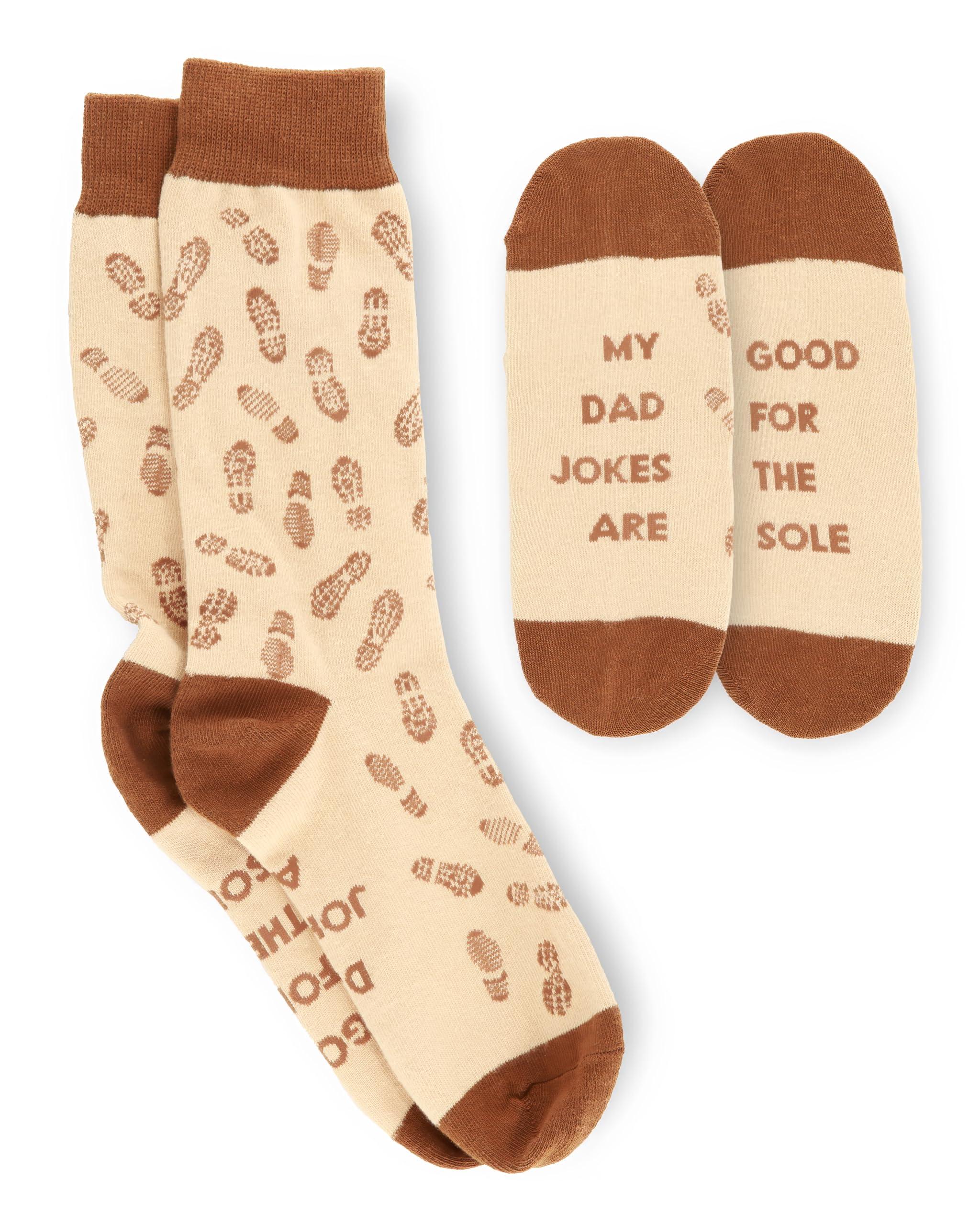 Funny Dad Socks by FunnyFeet – “My Dad Jokes Are Good for the Sole” | Shoe Print Pattern