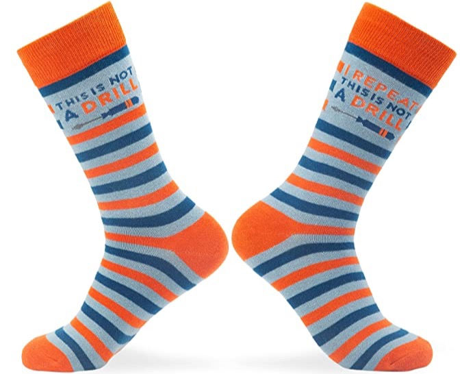 Funny Socks for Men by FunnyFeet – “This is Not A Dill” | Stripped Pattern with Screwdriver Icon