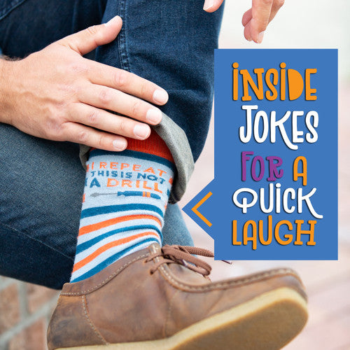 Funny Socks for Men by FunnyFeet – “This is Not A Dill” | Stripped Pattern with Screwdriver Icon